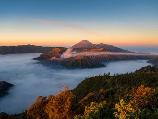Volcan Actif Bromo Lever Soleil Parc National Tengger Semeru Java — Photo