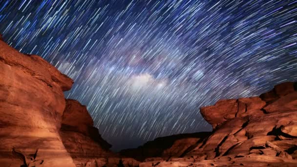 Тімелапс Зоряної Стежки Над Каньйоном Сема Пан Бока Убон Щупатані — стокове відео
