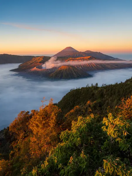 Bromo Aktiv Vulkan Vid Soluppgången Tengger Semeru Nationalpark East Java — Stockfoto