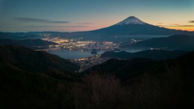 Fuji Dağı 'nın hava görüntüsü, Shindotoge bakış açısı, Yamanashi, Japonya
