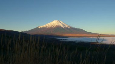 Panorama Dai manzaralı Fuji Dağı Yamanaka Gölü, Yamanashi, Japonya