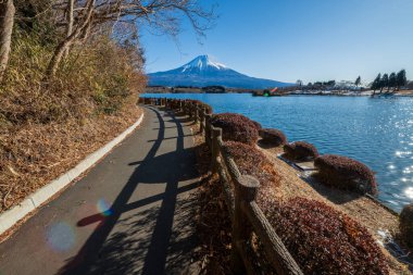 Sunset Fuji Dağı, Tanuki Gölü, Fujiyoshida Bölgesi, Japonya