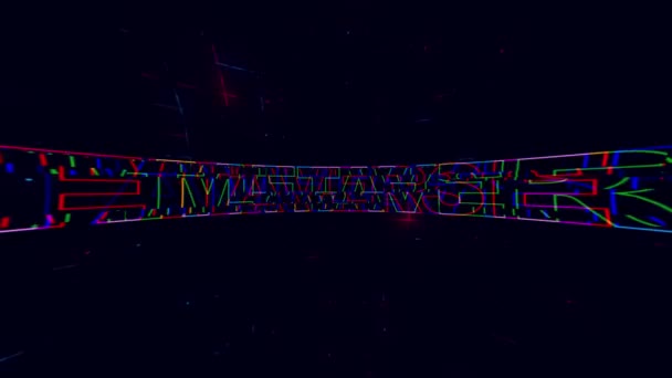 Metaverse Text Glitch Effect Digital Cyberspace Environment Background Glitch Inscription — Stockvideo