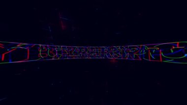 CYBERSPORT text with glitch effect on digital VR cyberspace environment background . Glitch inscription CYBERSPORT on abstract cyberspace background. Virtual cyber space reality, digital world concept
