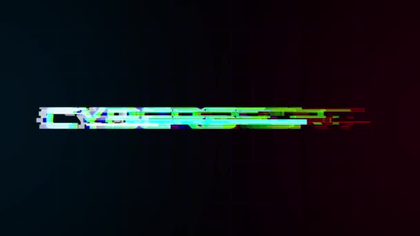 Cybersport Text Glitch Effect Digital Cyberspace Laser Grid Background Glitch — Video