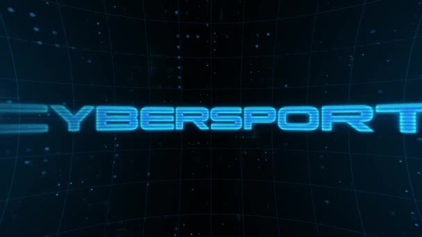 Cybersport Text Glitch Effect Digital Cyberspace Tech Background Glitch Inscription — Stok Video
