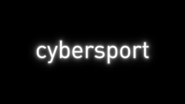 Cybersport Tekst Met Glitch Effect Zwarte Achtergrond Glitch Inscriptie Cybersport — Stockvideo