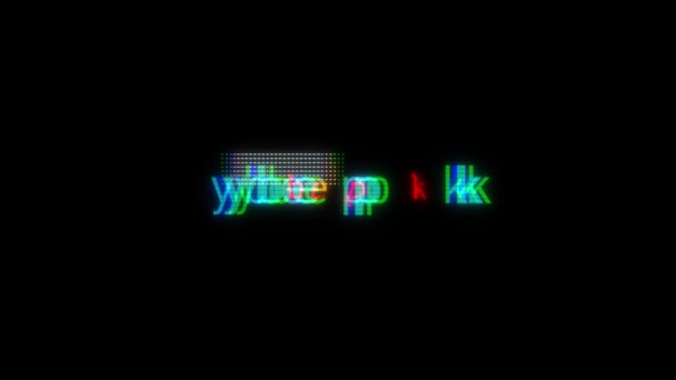 Cyberpunk Szöveg Hibahatással Fekete Háttér Hibás Felirat Cyberpunk Webes Banner — Stock videók