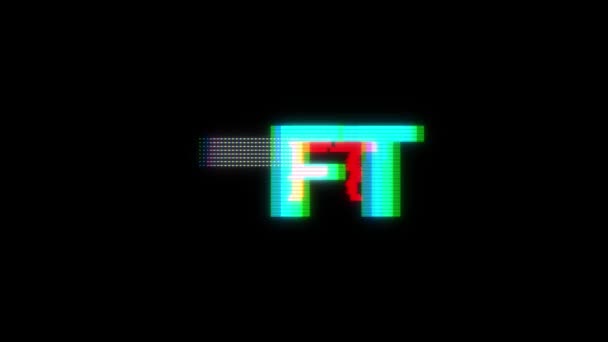 Nft Title Glitch Effect Nft Glitch Text Non Fungible Token — Stock Video