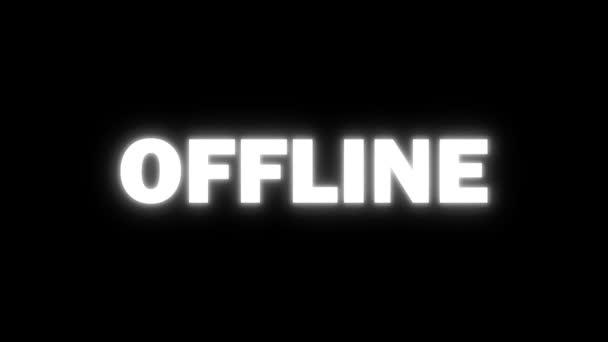 Offline Text Efektem Závady Černém Pozadí Porucha Nápis Offline Webový — Stock video