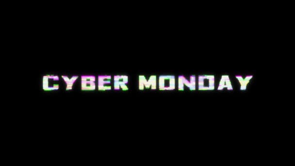 Cyber Monday Banner Com Efeito Falha Banner Web Para Vendas — Vídeo de Stock