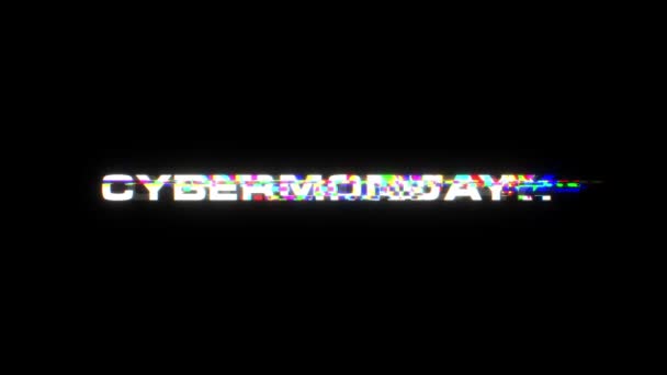 Cyber Pondělní Prapor Efektem Závady Webový Banner Pro Prodej Kybernetického — Stock video