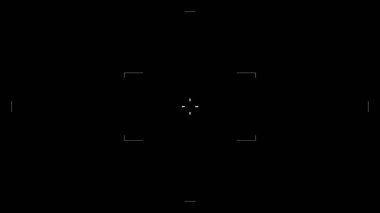 Gelecekçi HUD hedefi. Siber punk tarzı HUD ekran. Oyun, film, bilim-kurgu, insansız hava aracı görüntüleri, VR vs. için teknik kullanıcı arayüzü ekranı. Şablon örtülsün. Teknoloji kavramı.