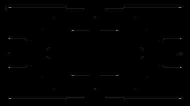 Fütüristik HUD hedefi. Siber punk stili HUD ekranı bozdu. Oyun, film, drone görüntüleri, VR vs. için teknik kullanıcı arayüzü hologram ekranı. Şablon örtülsün. Siber, teknoloji konsepti.