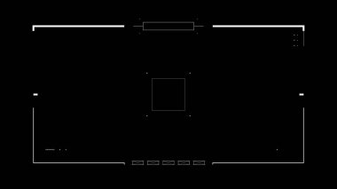 Gelecekçi kusurlu HUD hedefi. Siber punk stili HUD ekranı bozdu. Oyun, film, drone görüntüleri, VR vs. için hologram arayüzü ekranı. Şablon örtülsün. Siber, teknoloji konsepti.