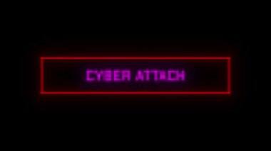 CYBER saldırı hatası bildirimi. Hackleme Animasyonu. CYBER Hata efektli Saldırı iletisi.