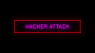 Hacker saldırı arızası bildirimi. Hackleme Animasyonu. HACKER Hata efektli Saldırı iletisi.