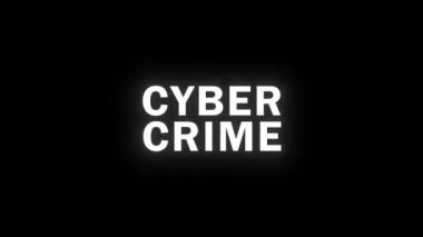RGB 'de arıza etkisi olan CYBER CRIME animasyonu. Siber güvenlik temaları, dijital reklamlar ve internet afişleri için harika. Kusursuz döngülü tasarım. Video oyunları için uygun.