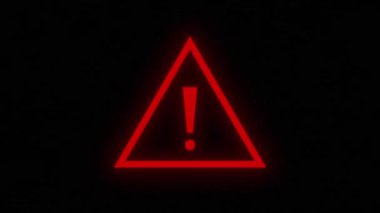 Arıza efektli kırmızı ünlem işareti. Dijital reklamlar, web afişleri ve oyun temaları için mükemmel. Dramatik, teknolojiden anlayan bir görüntü ekler..