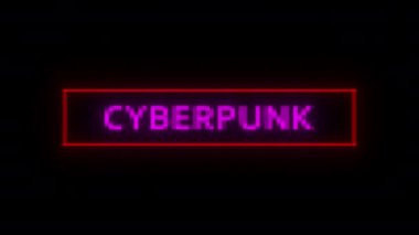 RGB 'de arıza etkisi olan CYBERPUNK animasyonu. Fütürist temalar, dijital reklamlar ve video oyunları için ideal. Kusursuz döngülü tasarım.