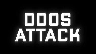 DDOS saldırı arızası pankartı. Hata efektli DDOS saldırısı.