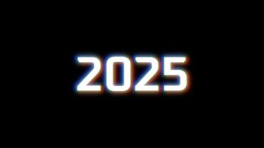 Yeni Yıl 2025 Metin Arızası Canlandırma Döngüsü.