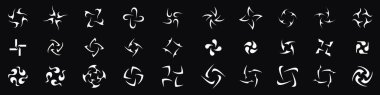 Futuristic Y2K style tribal symbols collection. clipart