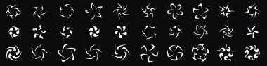 Minimalist Y2K abstract tribal symbol set. clipart