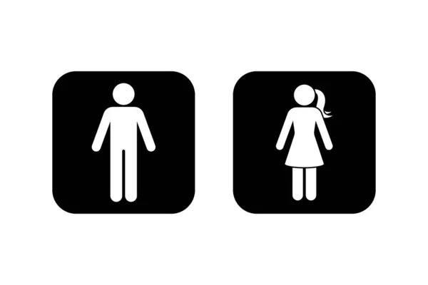Veřejné Muž Žena Ikona Nastavit Vektorové Ilustrace Symbol Záchodové Mísy — Stockový vektor