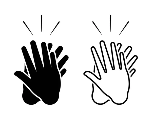 Klatschende Hände Geste Vektor Illustration Icon Set High Five Applaudieren — Stockvektor