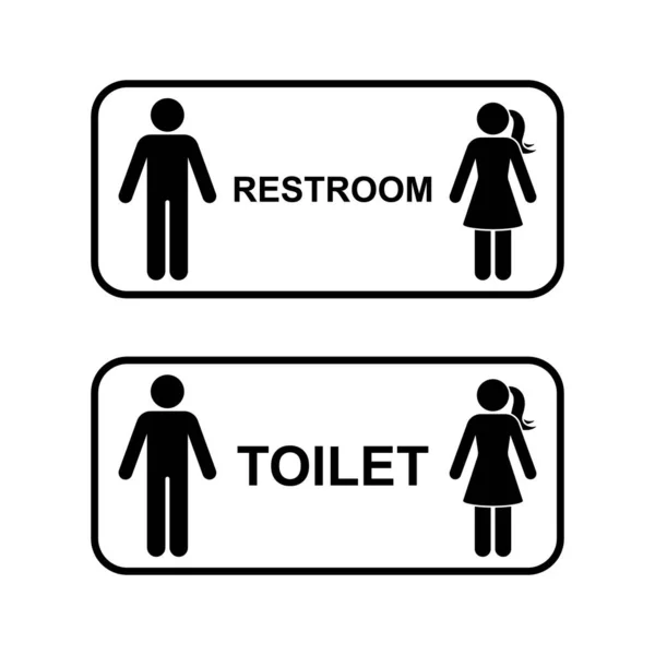 Banheiro Público Ícone Homem Mulher Vetor Set Sinal Símbolo Vara — Vetor de Stock