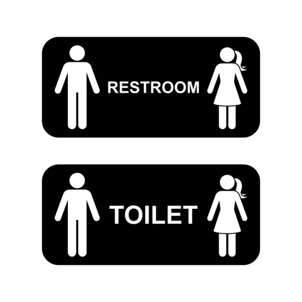 公衆トイレのアイコン男性女性のベクトルイラスト サインシンボルスティックフィギュア男性人男性女性シルエットピクトグラム — ストックベクタ