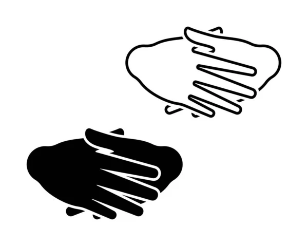 Händeschütteln Symbolisiert Partnerschaftsvereinbarung Als Vektor Geschäftstreffen Beziehung Deal Symbol Ausschnitt — Stockvektor