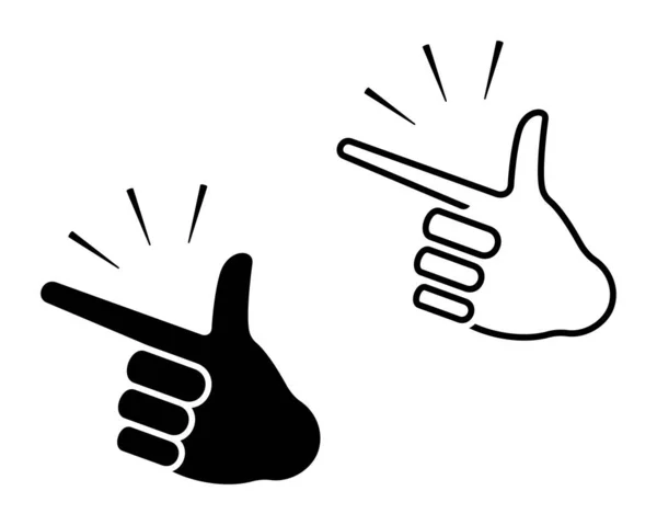 Menschliche Hand Schnappt Finger Geste Symbol Vektor Illustration Set Klicken — Stockvektor