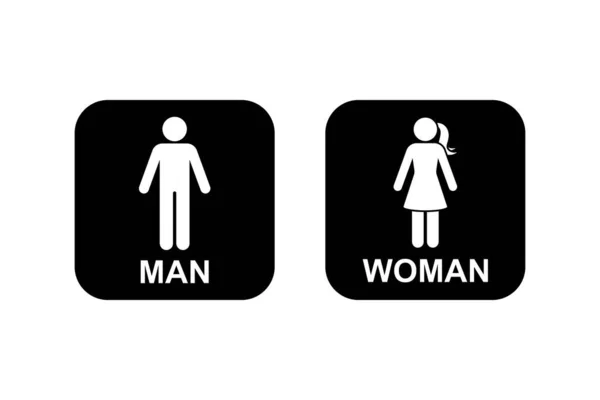 Общественный Туалет Мужчина Женщина Половой Иконки Векторный Набор Символ Туалета — стоковый вектор