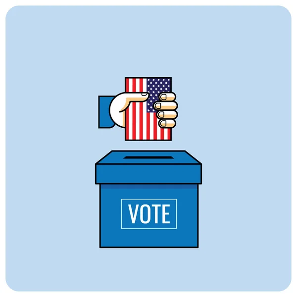 Kampania Wyborcza Koncepcja Papierowe Głosowanie Pudełko Wybory Prezydenckie Ręczny Wyborca — Wektor stockowy