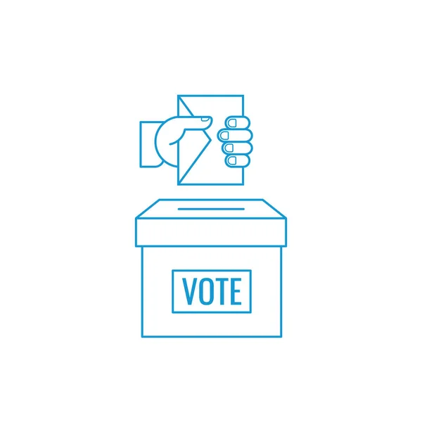 Wahlkampf Konzeptgestaltung Papierwahlzettel Und Wahlurne Für Die Präsidentschaftswahl Hand Wähler — Stockvektor
