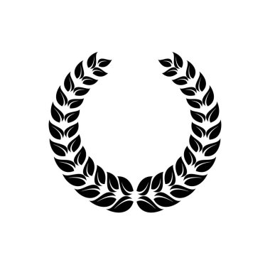 Laurel çelengi, beyaz arka planda izole edilmiş. Vektör illüstrasyonu.