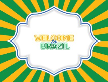Çizgili çerçeve. Brezilya metnine hoş geldiniz. Vektör illüstrasyonu.