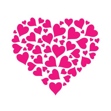 Many little hearts in one big heart. Valentine's day design. Vector Illustration