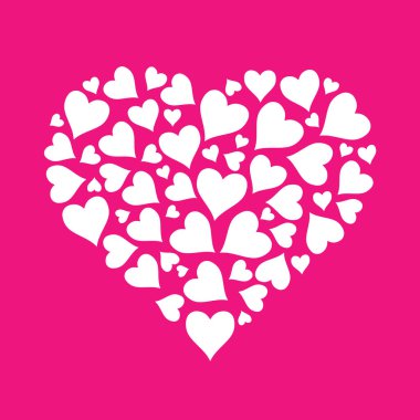 Many little hearts in one big heart. Valentine's day design. Vector Illustration