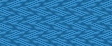 Mavi renkli su dalgası pürüzsüz desen. Vektör soyut tekrarlama arkaplanı.
