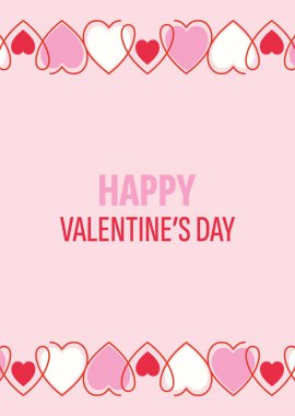 Happy Valentine's Day. Valentine's day card with heart shapes. Vector illustration.