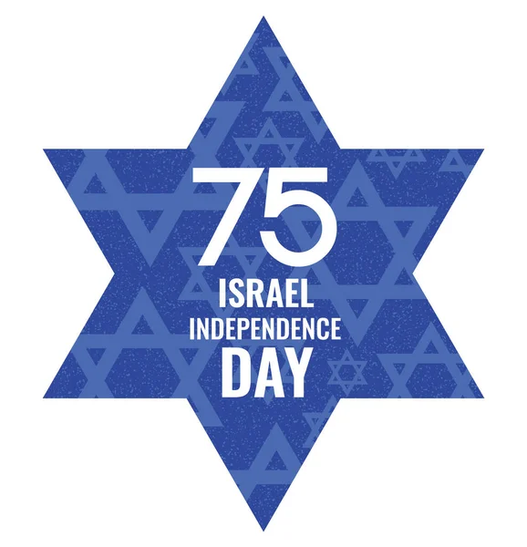 stock vector Happy Independence Day of Israel, 75-celebration. Israel Independence Day vector Illustration with the Star of David and the number 75. 