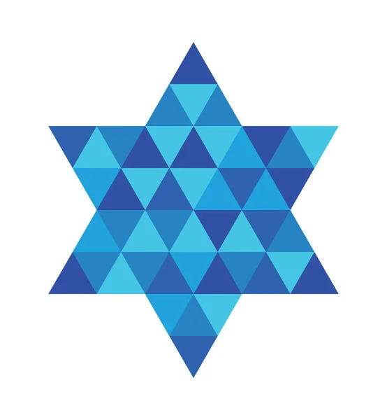 Davidova Hvězda Mozaikou Trojúhelníku Bílém Pozadí Vektorová Ilustrace — Stockový vektor