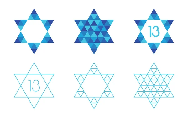 Αστέρι Του Δαβίδ Ένα Τρίγωνο Μωσαϊκό Μοτίβο Λευκό Φόντο Εικονογράφηση — Διανυσματικό Αρχείο