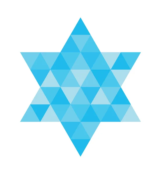 Estrela David Com Padrão Mosaico Triangular Sobre Fundo Branco Ilustração — Vetor de Stock