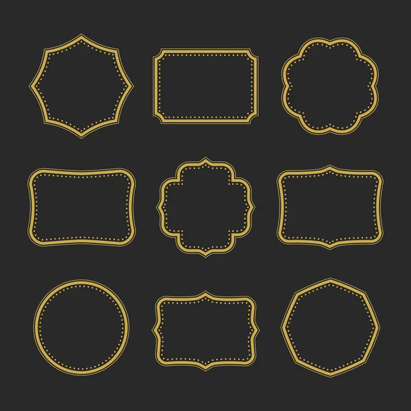 一套深色底色的金色装饰框架 设计元素 矢量说明 — 图库矢量图片