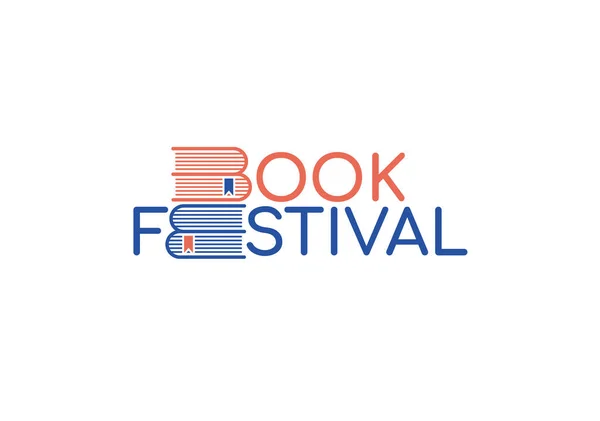 stock vector Book festival logo or icon. Vector design.