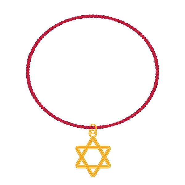 Davids Stjärna Hänge Smycken Halsband Med Judiskt Stjärntecken Vektorillustration — Stock vektor